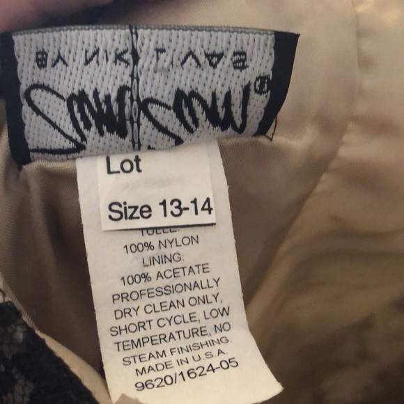 Zum Zum by Niki Livas, Champagne and Black Lace Halter Dress with Tulle Bottom. - Picture 6 of 6